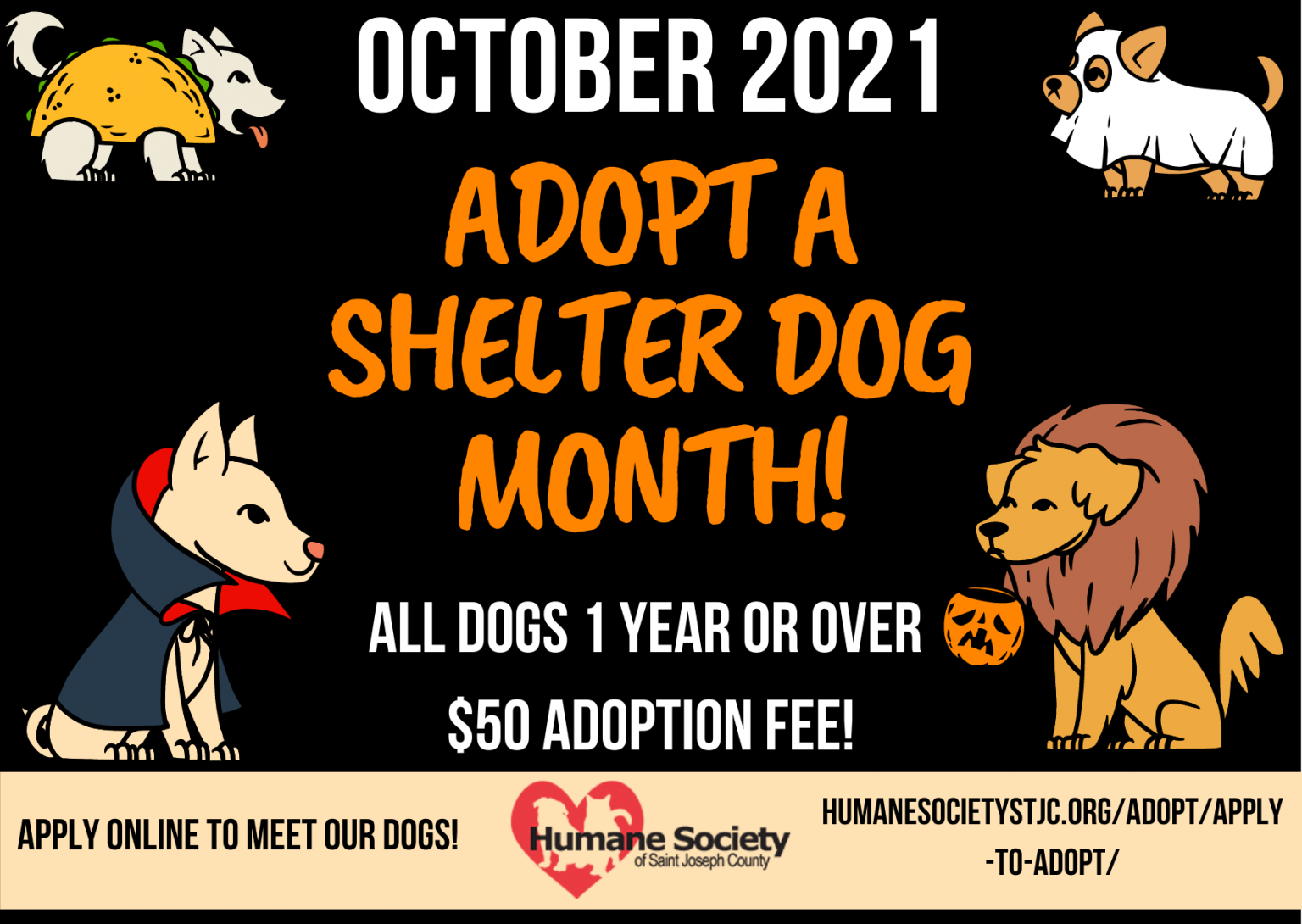 October is Adopt A Shelter Dog Month! Humane Society of St. Joseph County